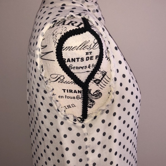 J. Crew off white 100% silk ruffle polka dot tank top. Sz 6 - Picture 12 of 12